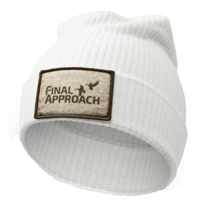Grid Fleece Beanie in White