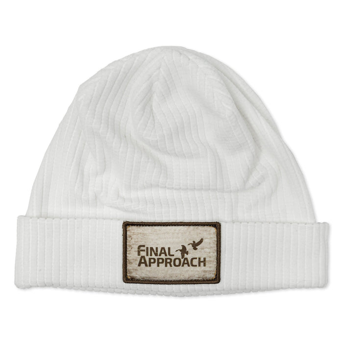 Grid Fleece Beanie in White