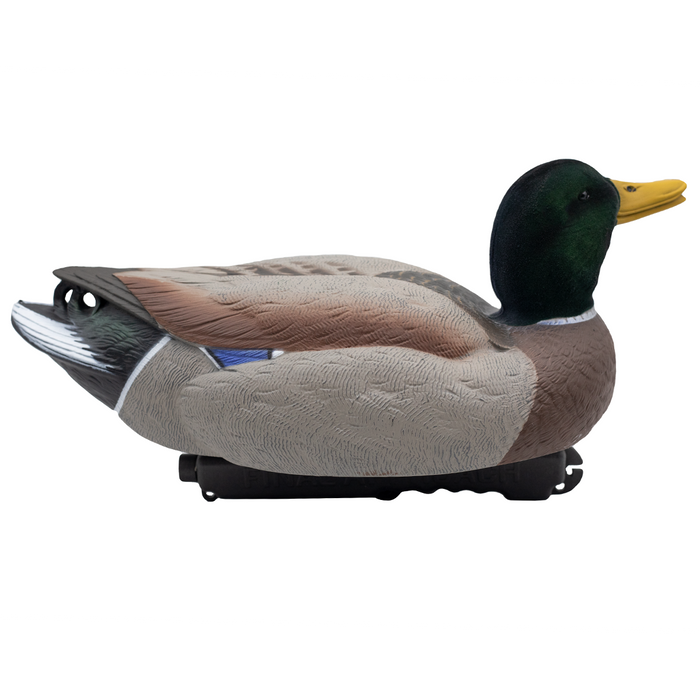 LIVE Floating Mallards - Flocked Heads With 12 Slot Decoy Bag - 12 Pack