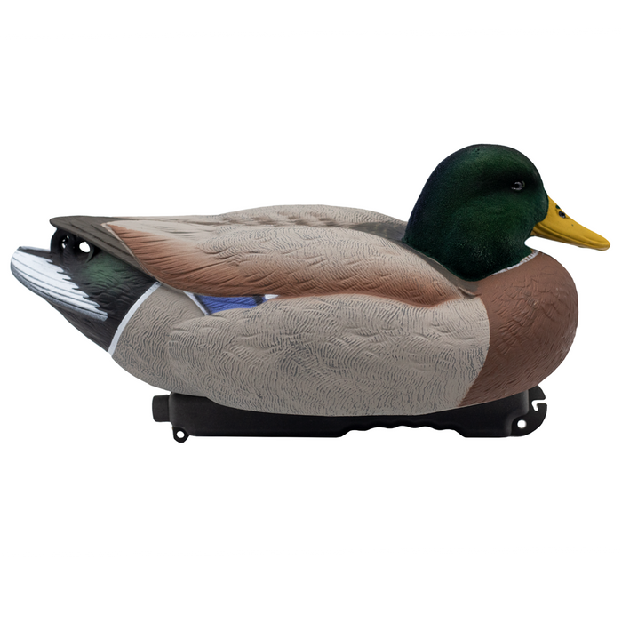 LIVE Floating Mallards - Flocked Heads With 12 Slot Decoy Bag - 12 Pack