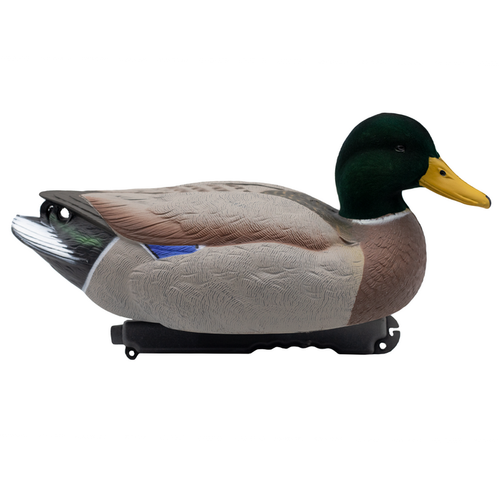 LIVE Floating Mallards - Flocked Heads With 12 Slot Decoy Bag - 12 Pack