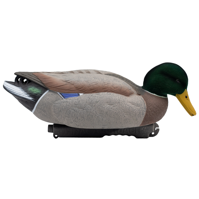 LIVE Floating Mallards - Flocked Heads With 12 Slot Decoy Bag - 12 Pack