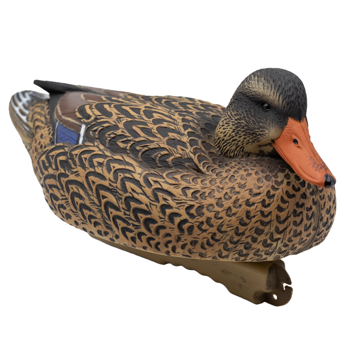 LIVE Floating Mallards - Flocked Heads With 12 Slot Decoy Bag - 12 Pack