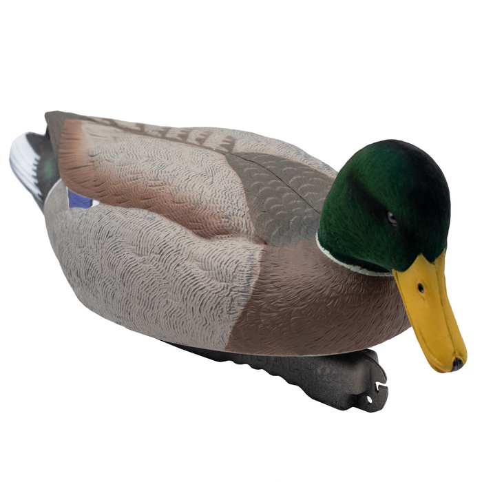 LIVE Floating Mallards - Flocked Heads With 12 Slot Decoy Bag - 12 Pack