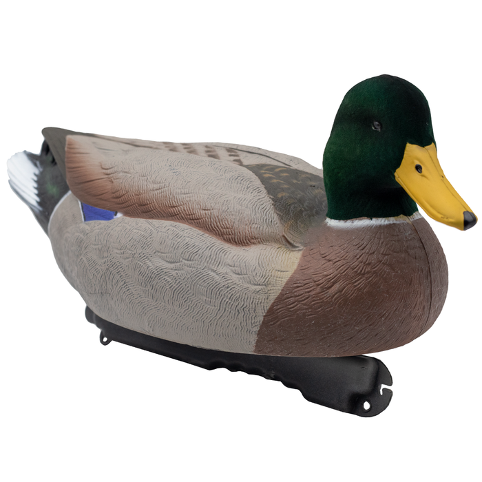 LIVE Floating Mallards - Flocked Heads With 12 Slot Decoy Bag - 12 Pack