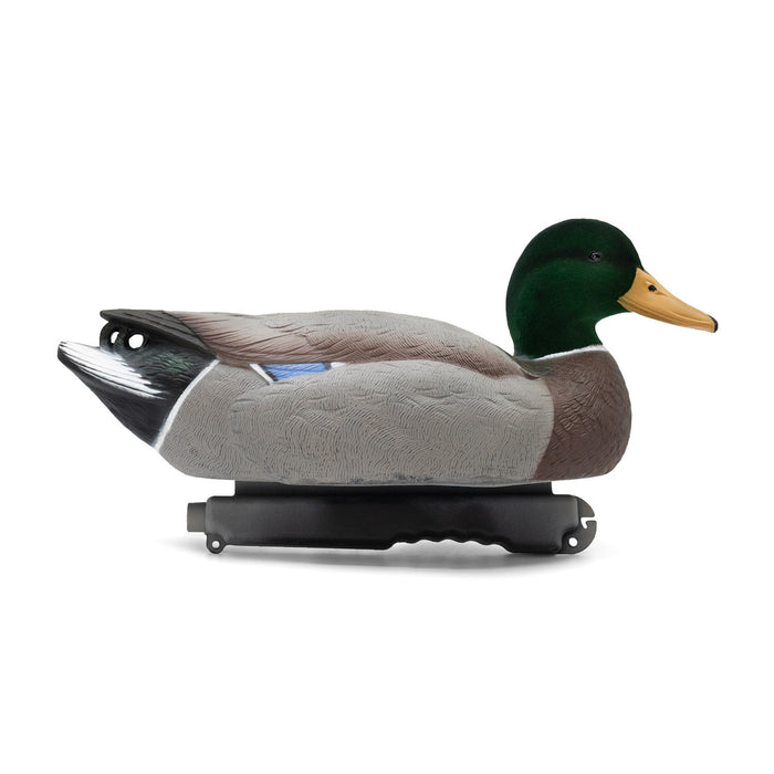 LIVE Floating Mallards - Flocked Heads With 12 Slot Decoy Bag - 12 Pack