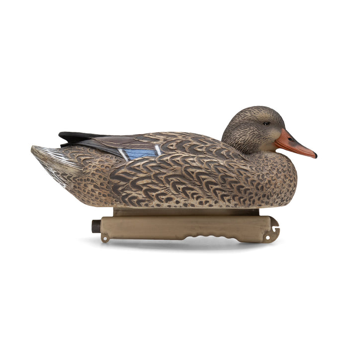 LIVE Floating Mallards - Flocked Heads With 12 Slot Decoy Bag - 12 Pack
