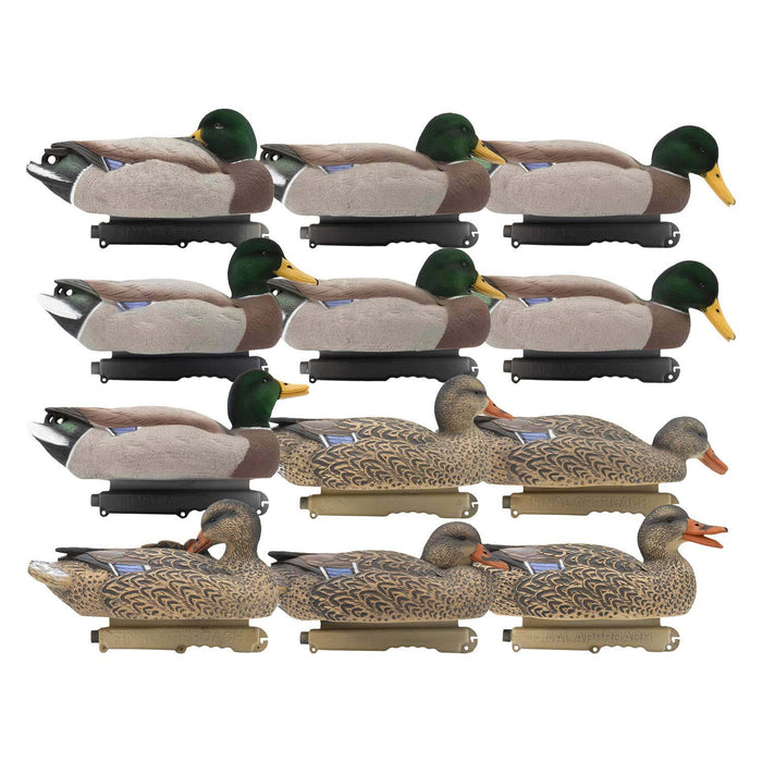HD Mallard Floaters With Flocked Drake Heads, 12 Pack