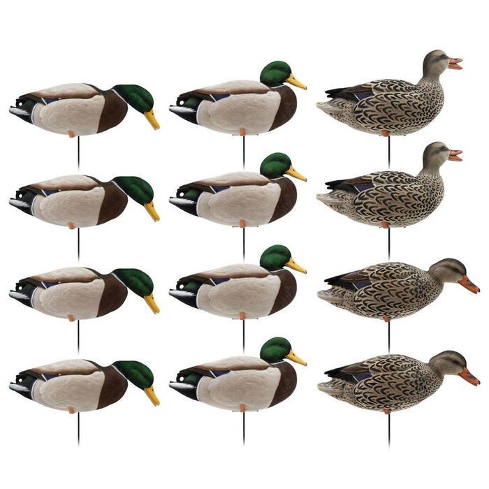 HD Full-Body Fully Flocked Mallard Duck Decoys, 12 Pack
